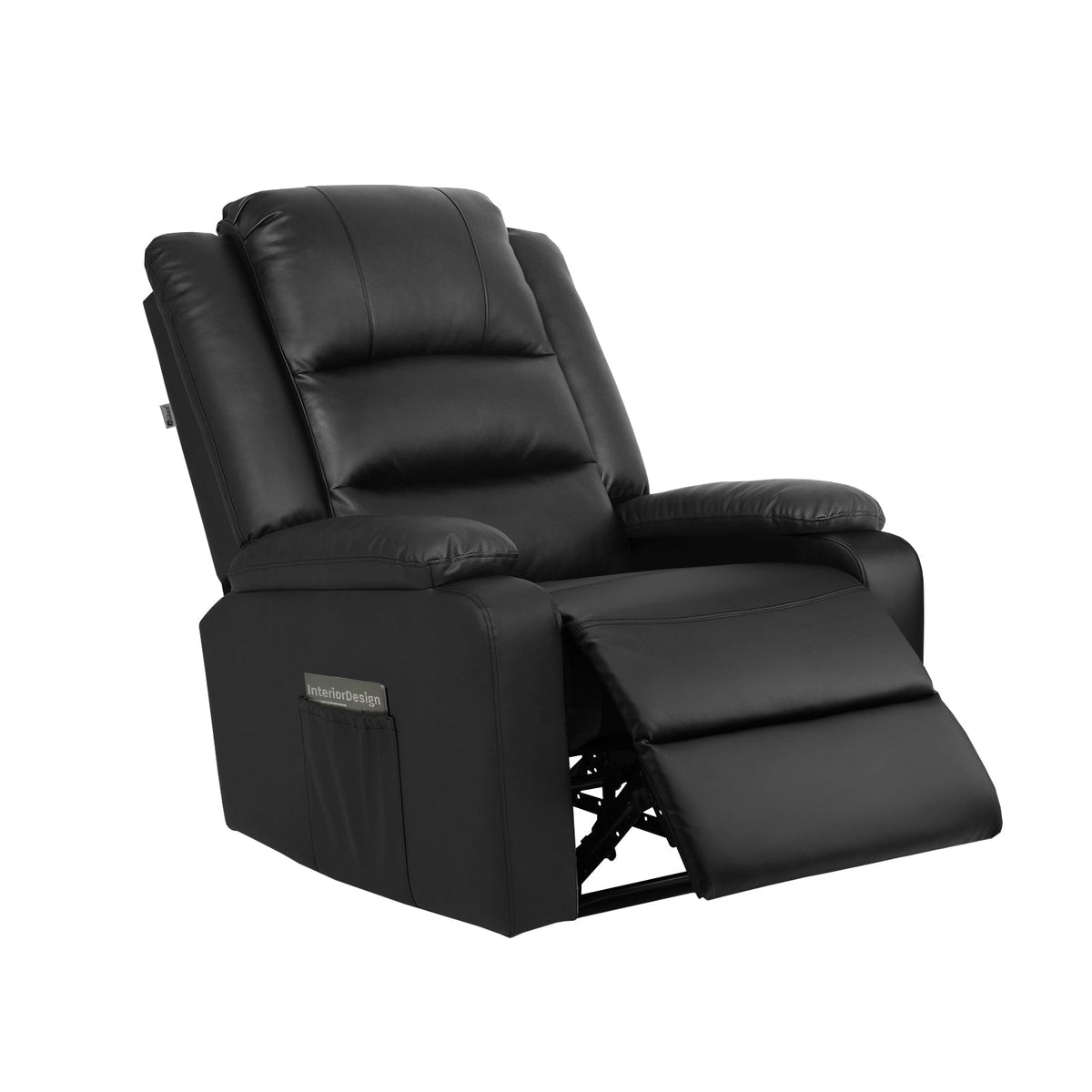 Oikiture Recliner Chair ArmChair Padded Lounge With Side Pocket Polyester/PU