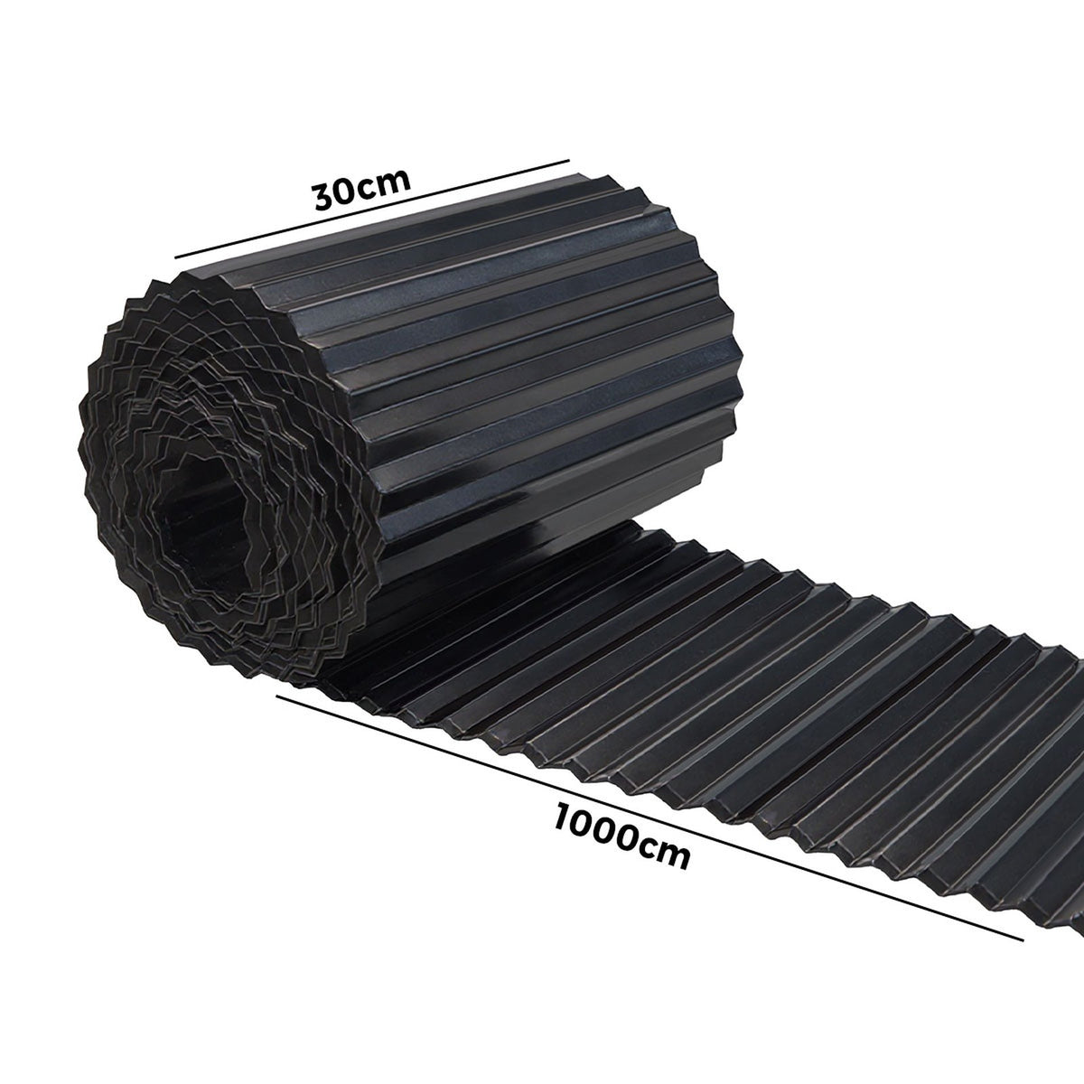 Livsip Garden Edging 10mx30cm Landscape Lawn Edge Border DIY Fence Steel Black