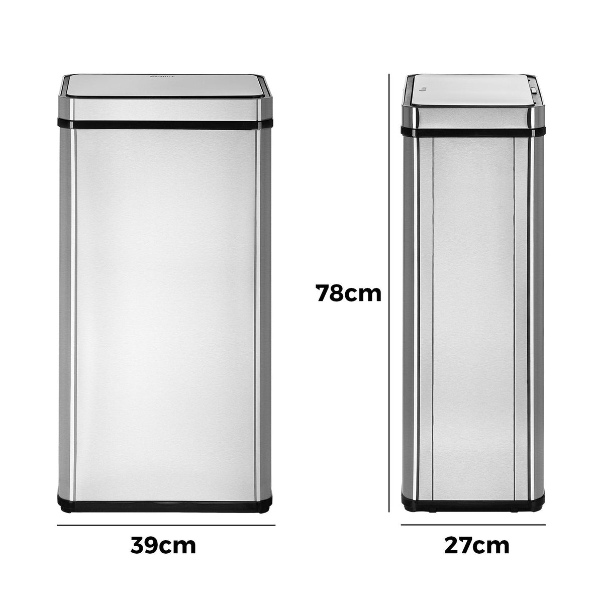 Oikiture 75L Motion Sensor Bin Automatic Rubbish Trash Can Kitchen Silver