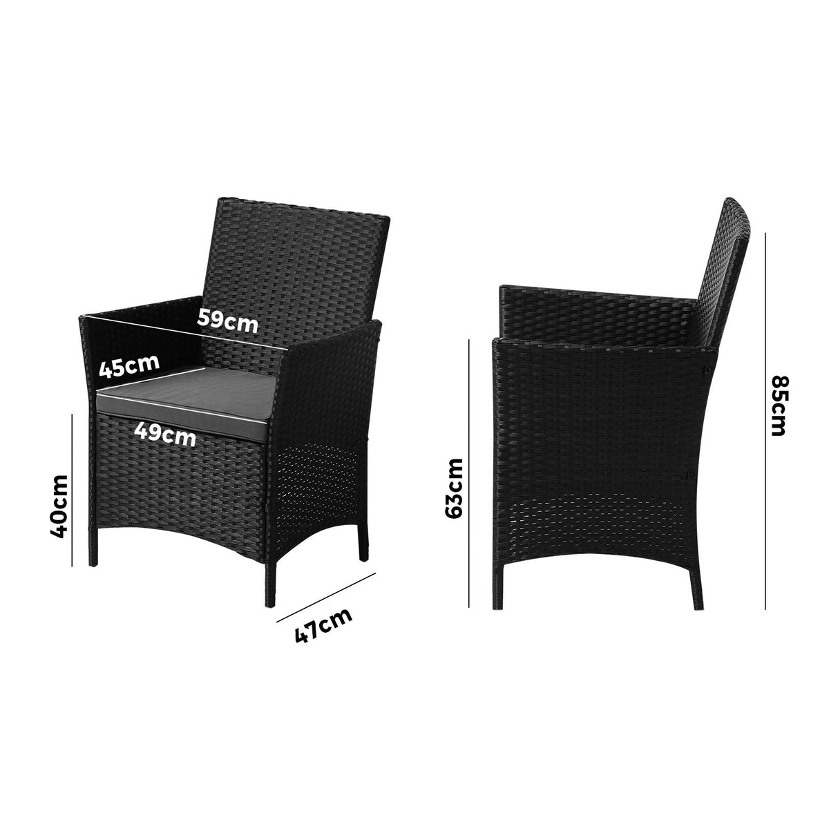 Livsip Outdoor Dining Chairs Rattan Outdoor Patio Chairs Furniture Set of 2
