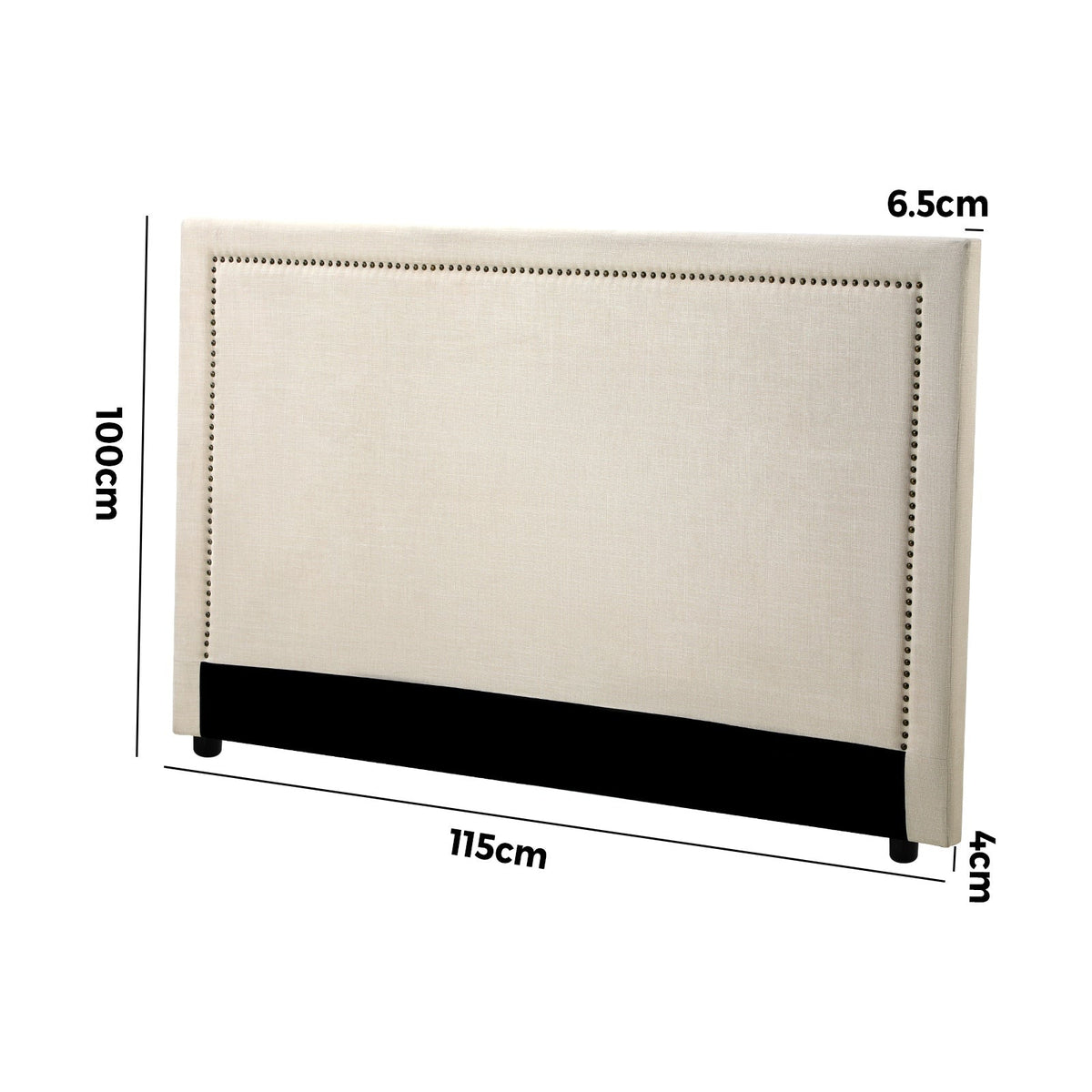 HB-ELLE-KS-BG Oikiture King Single Bed Headboard Bedhead Beige