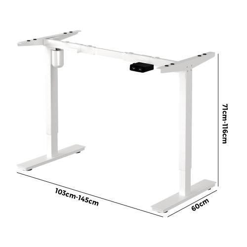 SD-LEG-S1-WH Oikiture Standing Desk Frame Only with Single Motor Electric Sit Stand Desk Adjustable Height White