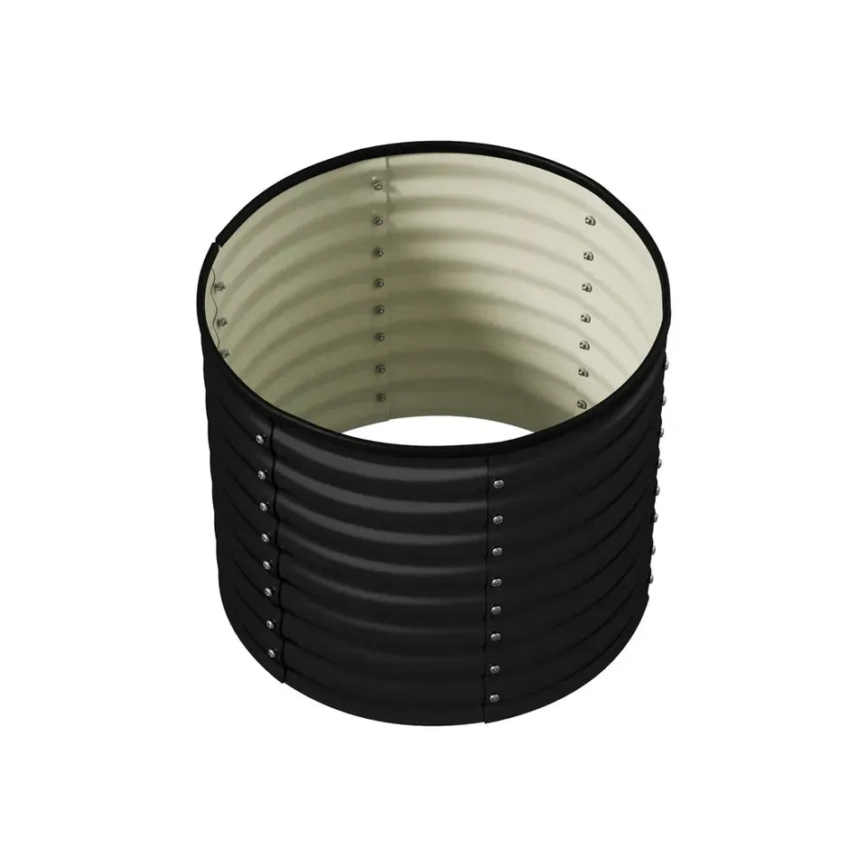 GB-O68-8080-GY Livsip Garden Bed 80x68cm Galvanised Steel Raised Container Planter Box Round