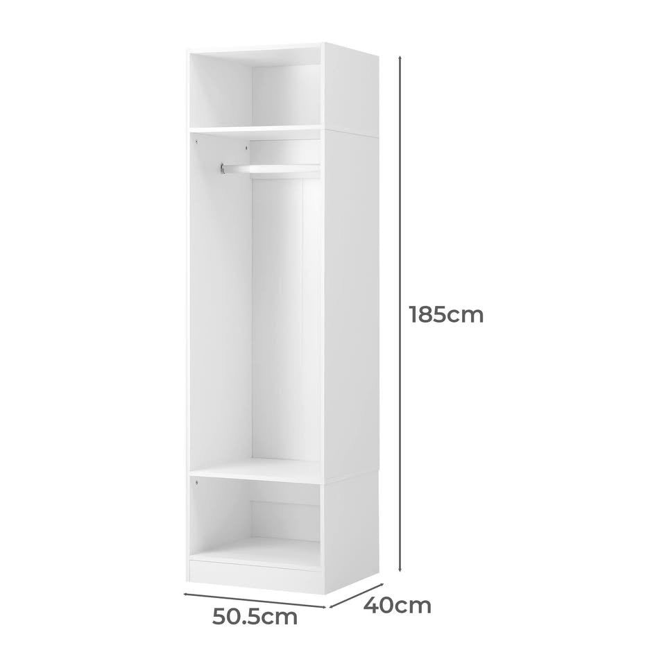 WA-MEXI-185G1-WH-AB Cassandra Open Wardrobe