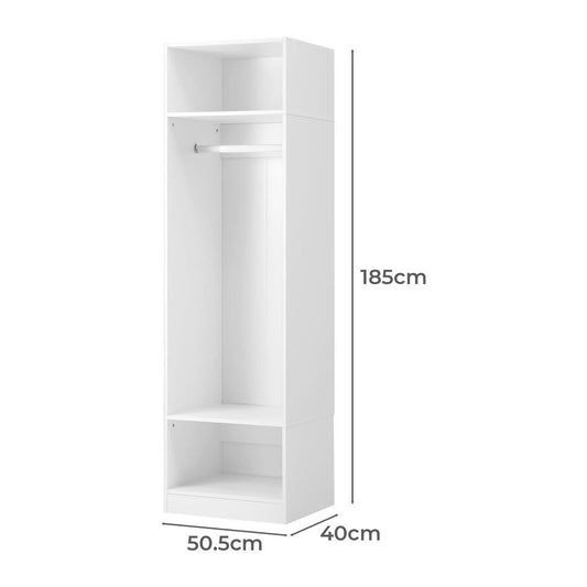 WA-MEXI-185G1-WH-AB Cassandra Open Wardrobe