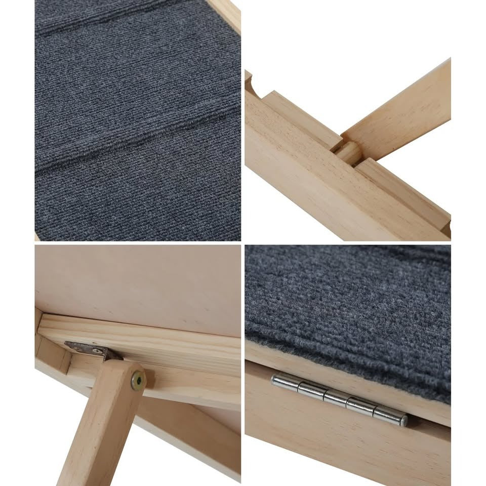 PET-RAMP-L-WD Alopet Dog Pet Ramp Adjustable Height Stairs Bed Sofa Car Foldable 100cm