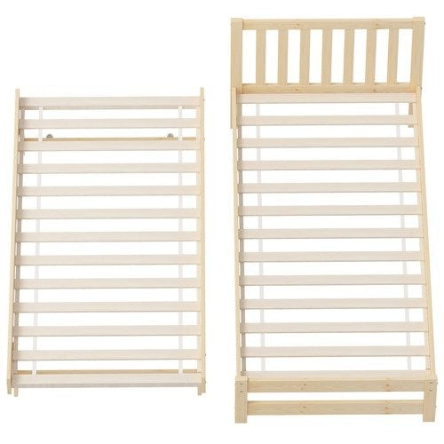 BF-W-A11-T2-WD-AB Living Fusion Yesenia Pine Wood Single Bed with Trundle