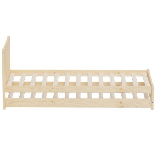 BF-W-A11-T2-WD-AB Living Fusion Yesenia Pine Wood Single Bed with Trundle