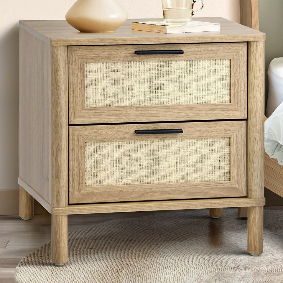 BT-YAMA-2D-WD Elida Rattan Bedside Table