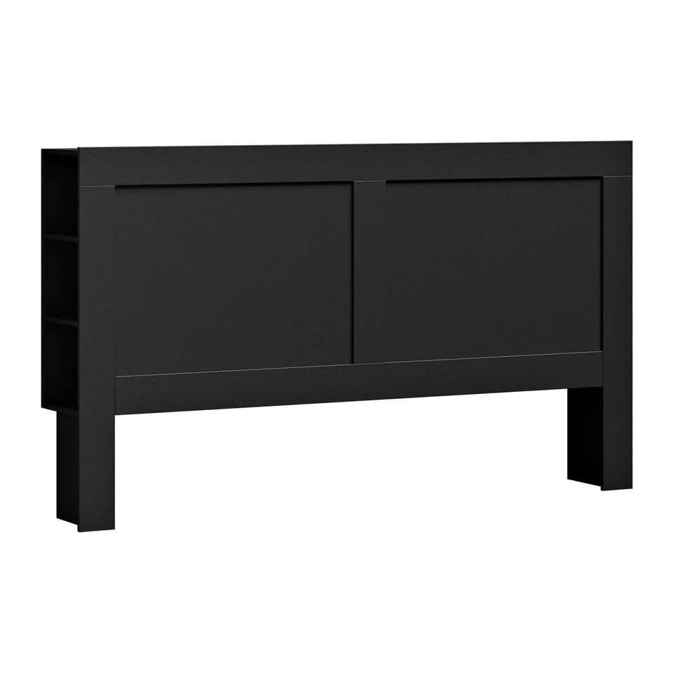 HB-JANE-K-BK-AB Oikiture Headboard Bed Head King Size Bedhead with Storage Shelves Black
