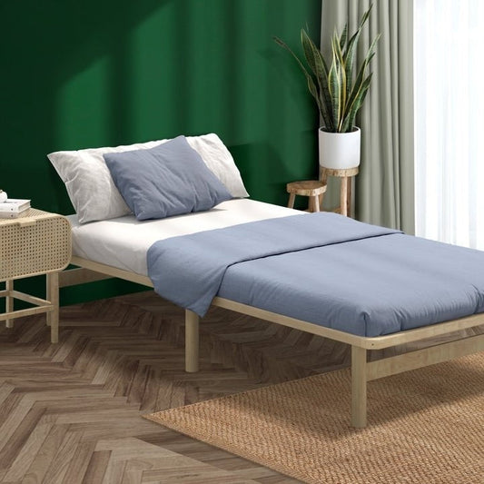 BF-W-A55-PFM-KS-WD Oikiture Bed Frame King Single Wooden Timber Adult Kids Mattress Base Platform