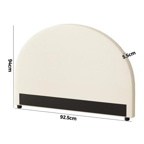 HB-MUNA-S-BG Oikiture Bed Head Single Size Headboard Fabric Beige