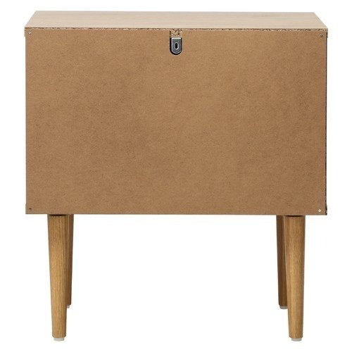 BT-A33-ZMAX-WD Oikiture 2-Drawer Bedside Table Scandinavian natural wood finish