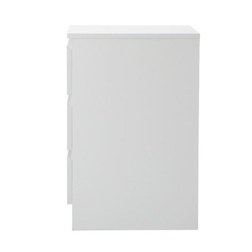 BT-VJ-LIZ-3D-WH Oikiture White Bedside Table 3 Drawers Storage Cabinet
