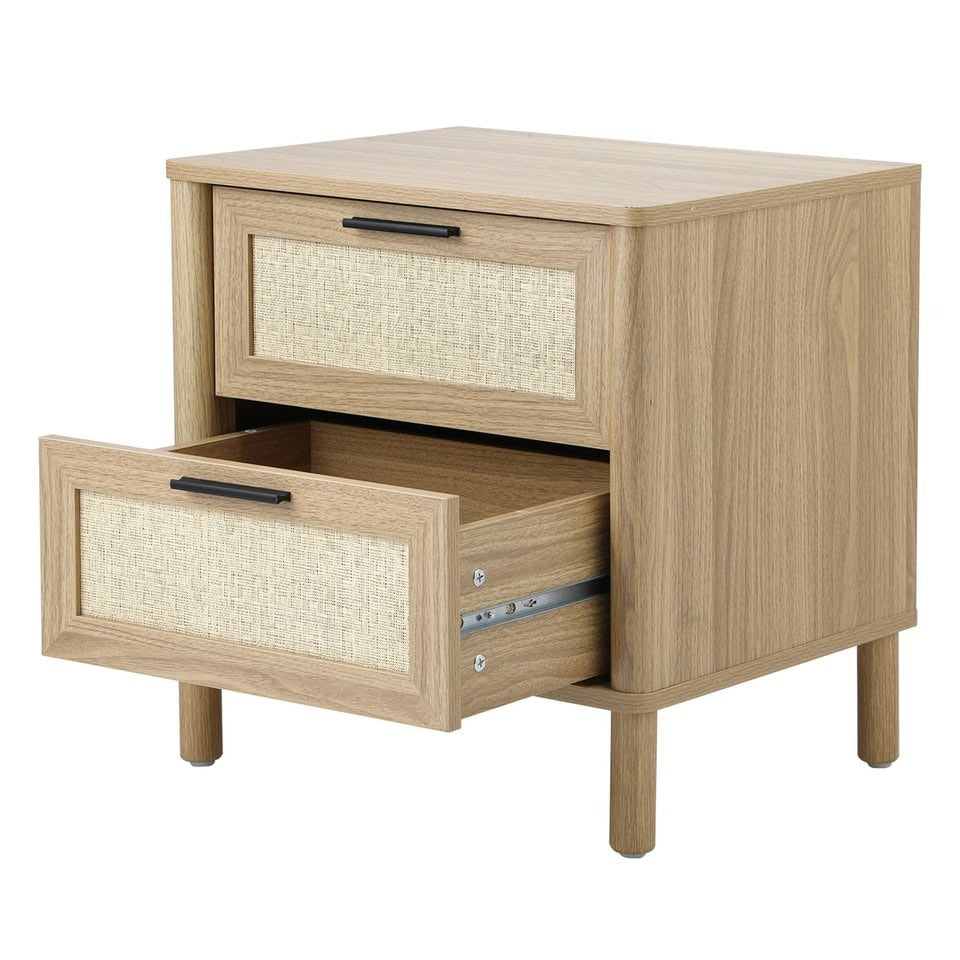 BT-YAMA-2D-WD Elida Rattan Bedside Table