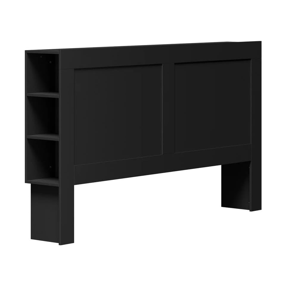 HB-JANE-K-BK-AB Oikiture Headboard Bed Head King Size Bedhead with Storage Shelves Black