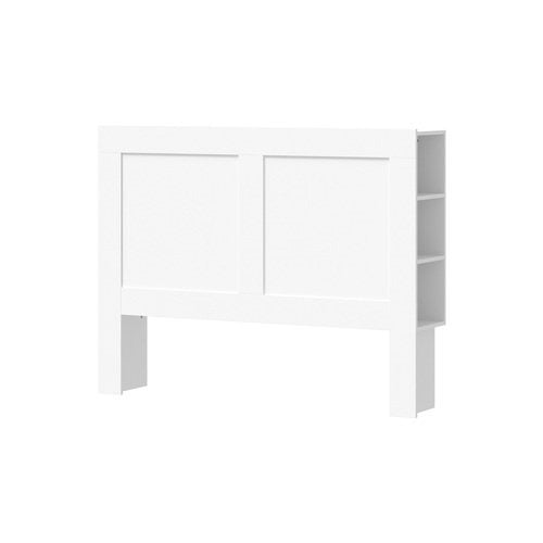 HB-JANE-D-WH-AB Oikiture Bed Head with Shelves Double Size White