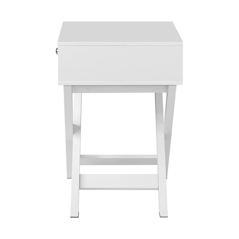 BT-SARA-WH Bedside Table Drawer Nightstand Side Table Storage Cabinet Bedroom