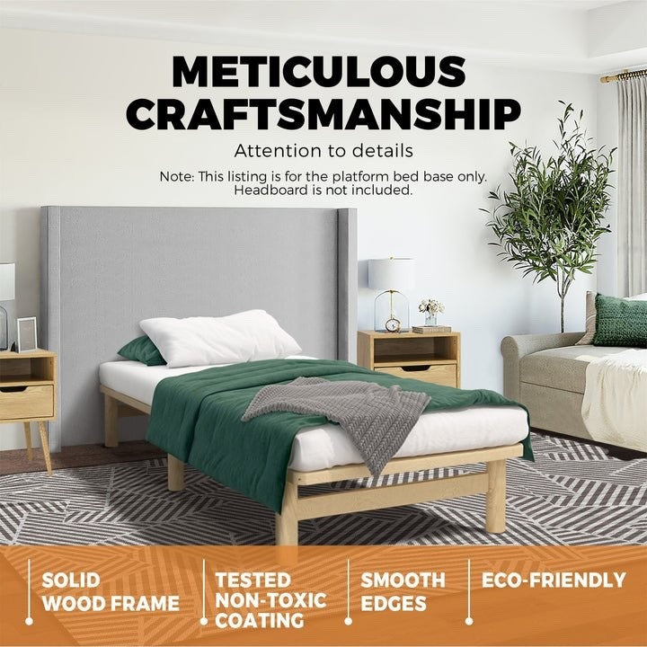 BF-W-A55-PFM-KS-WD Oikiture Bed Frame King Single Wooden Timber Adult Kids Mattress Base Platform