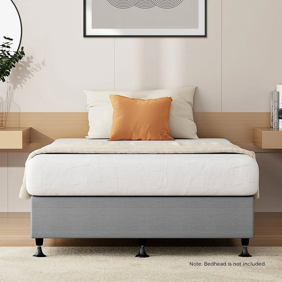 BF-B-ZICO-KS-GY-AB Oikiture Bed Frame King Single Bed Base Platform Grey
