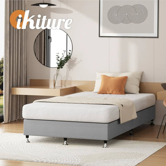 BF-B-ZICO-KS-GY-AB Oikiture Bed Frame King Single Bed Base Platform Grey