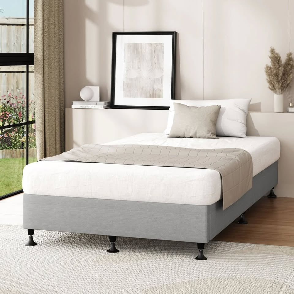 BF-B-ZICO-KS-GY-AB Oikiture Bed Frame King Single Bed Base Platform Grey