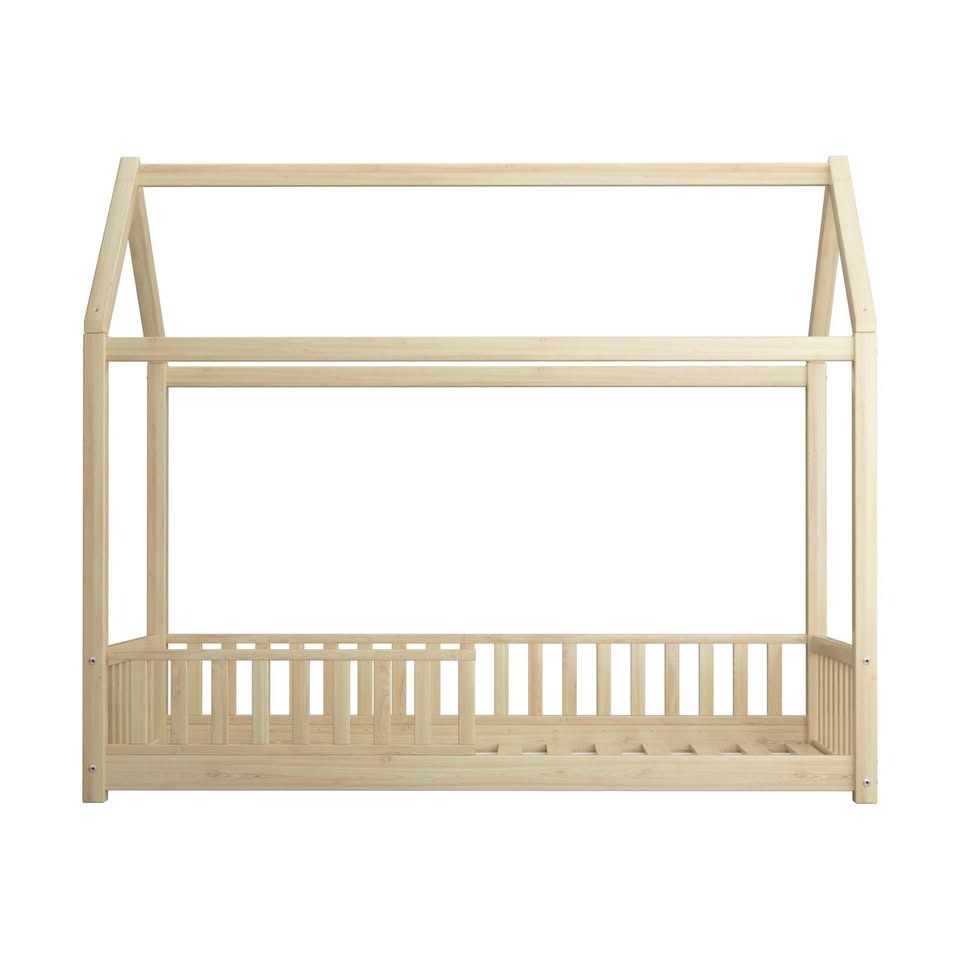 BF-W-A2-KS-WD-AB Luther Kids' House Wood Color Bed Frame King Single Size