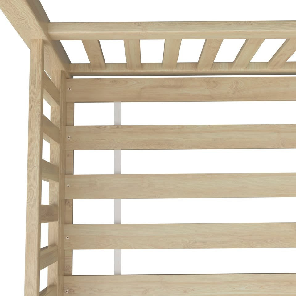 BF-W-A2-KS-WD-AB Luther Kids' House Wood Color Bed Frame King Single Size