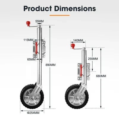 JOCKEY-10-WHEEL Jockey Wheel 10" Inch Swing Up Rubber Wheel 1000kg Caravan Boat Trailer