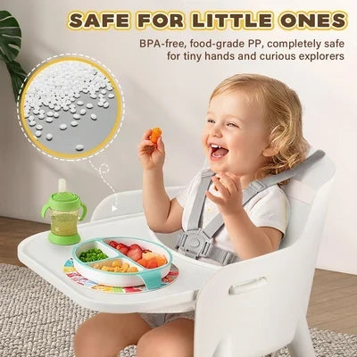 KID-HC1002-WH PlayPals Baby High Chair Beech Wood 2 Height Modes Adjustable Footrest