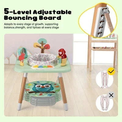 KID-PJC1001-GN PlayPals Baby Activity Center Jumper 360° Rotary Seat 5 Adjustable Heights Green
