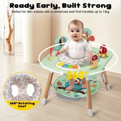 KID-PJC1001-GN PlayPals Baby Activity Center Jumper 360° Rotary Seat 5 Adjustable Heights Green