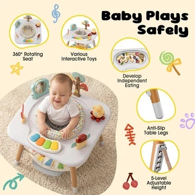 KID-PJC1001-GN PlayPals Baby Activity Center Jumper 360° Rotary Seat 5 Adjustable Heights Green
