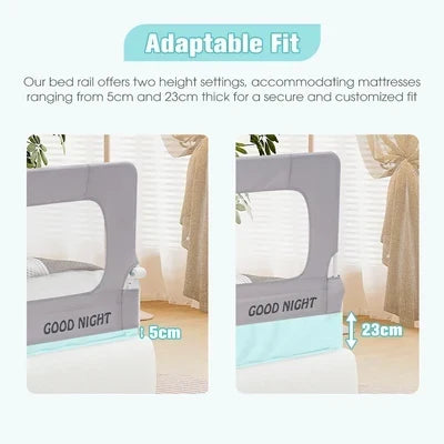 KID1003-S-150 Playpals Baby Bed Rail 150x85CM Adjustable Folding Kids Safety Toddler Protect