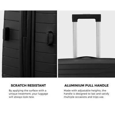 LGS-SAM-3PC-BK Mazam 3PCS Luggage Suitcase Trolley Set Travel TSA Lock Storage Black PP Case