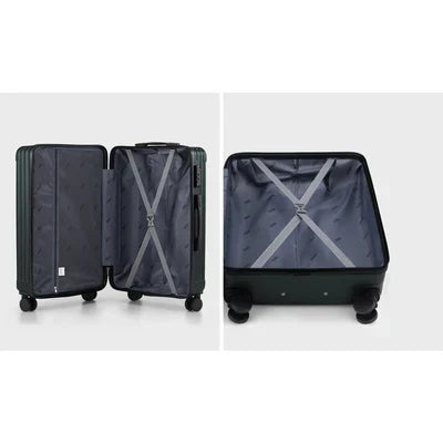 LGS-STRIPE-3PC-GN Mazam 3PCS Luggage Suitcase Trolley Set Travel TSA Lock Storage ABS Case Green