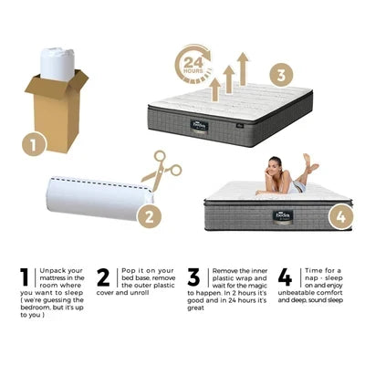 MAT-A11-MONY-SUPK Bedra Super King Mattress 9 Zone Latex Foam Pocket Spring Medium Firm 34cm
