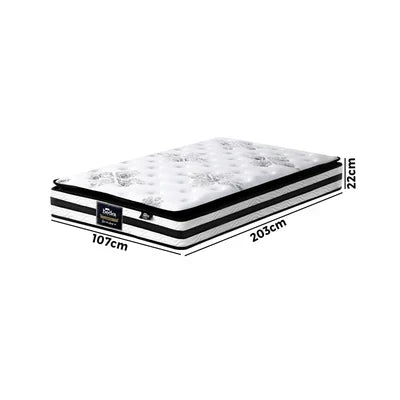 MAT-A6-KAIR-KS Bedra King Single Mattress Breathable Luxury Bed Bonnell Spring Foam Medium 22cm