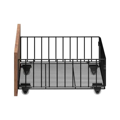 MBF-E-2DRAW-XL-BK Oikiture 2x Bed Frame Storage Drawers with Wheels Metal Brown