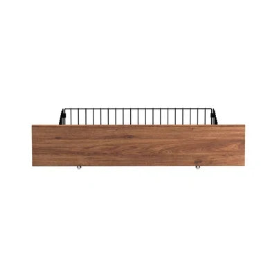MBF-E-4DRAW-XL-BK Oikiture 4x Bed Frame Storage Drawers with Wheels Metal Brown