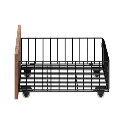 MBF-E-4DRAW-XL-BK Oikiture 4x Bed Frame Storage Drawers with Wheels Metal Brown