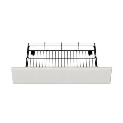 MBF-2DRAW-XL-WH Oikiture Bed Frame Trundle Storage Metal Drawers Set of 2 White