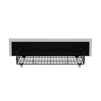 MBF-2DRAW-XL-WH Oikiture Bed Frame Trundle Storage Metal Drawers Set of 2 White