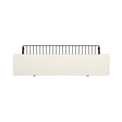 MBF-4DRAW-L-BE Oikiture 4x Trundle Drawers for Bed Frame w/ Wheels Underbed Storage Metal Beige