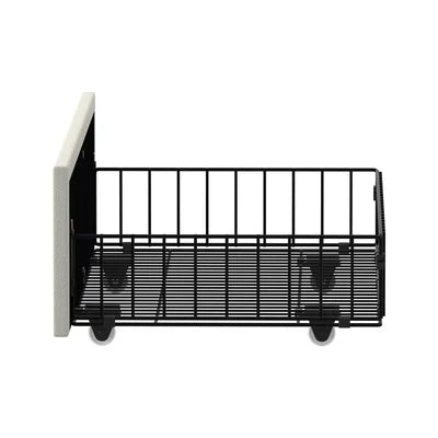 MBF-4DRAW-L-BE Oikiture 4x Trundle Drawers for Bed Frame w/ Wheels Underbed Storage Metal Beige