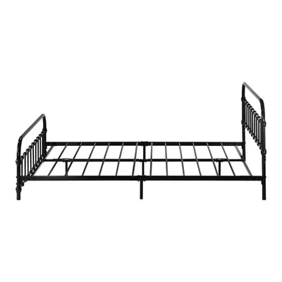MBF-E-CAS-Q-BK Oikiture Metal Bed Frame Queen Size Bed Base Platform
