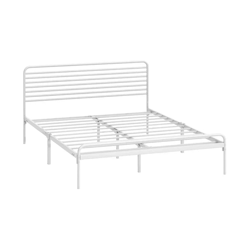 MBF-MOYA-D-WH Oikiture Metal Bed Frame Double Size Bed Base Beds Platform White