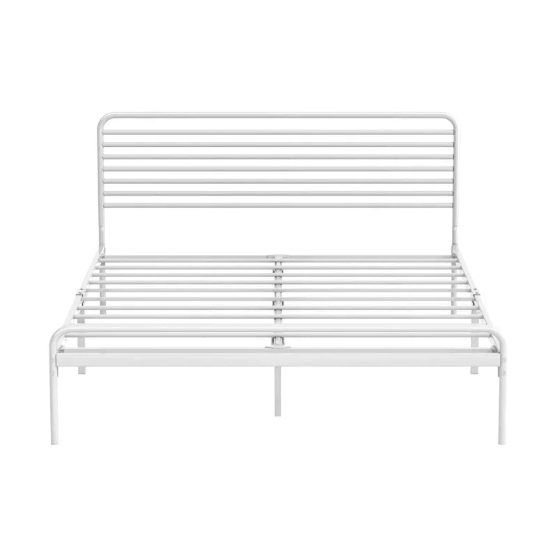 MBF-MOYA-D-WH Oikiture Metal Bed Frame Double Size Bed Base Beds Platform White