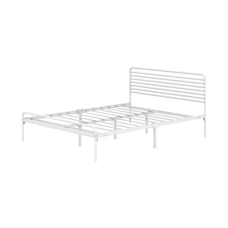MBF-MOYA-D-WH Oikiture Metal Bed Frame Double Size Bed Base Beds Platform White
