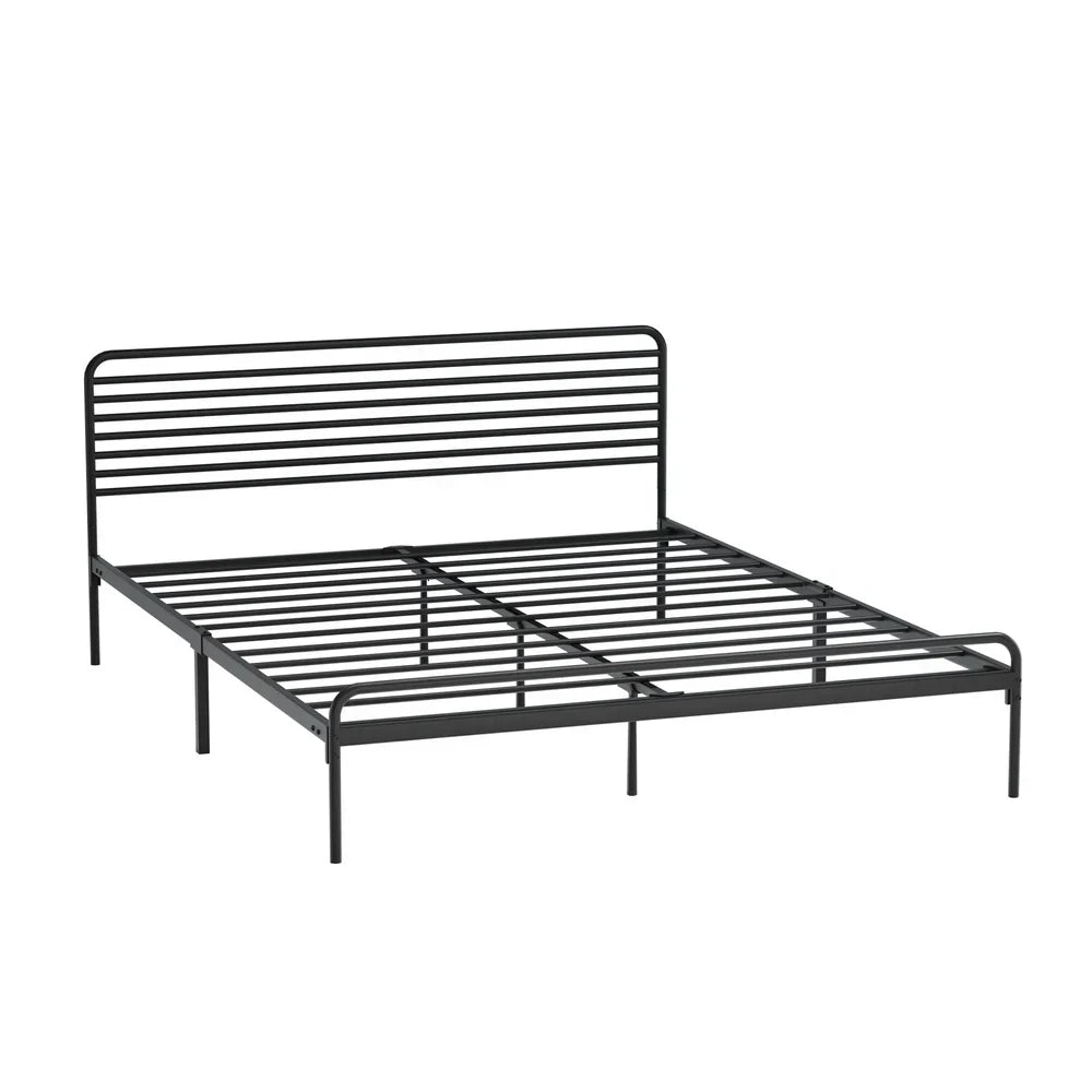 MBF-MOYA-Q-BK Oikiture Metal Bed Frame Queen Size Bed Base Platform